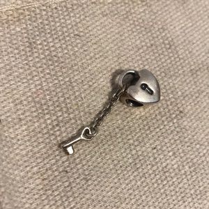 Sterling silver pandora heart lock charm